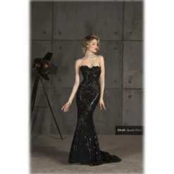 Danilo Forestieri - Long Mermaid Dress Mounted - Haute Couture Made in Italy - Luxury Exclusive Collection - Avvenice