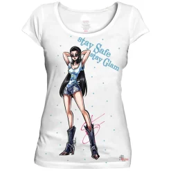 Danilo Forestieri - Pin Up 03 T-Shirt + Cover Mask - Brunette - Haute Couture Made in Italy - Luxury Exclusive Collection - Avvenice