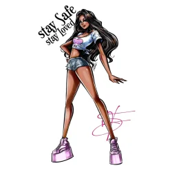 Danilo Forestieri - Pin Up 02 T-Shirt + Cover Mask - Color - Haute Couture Made in Italy - Luxury Exclusive Collection - Avvenice