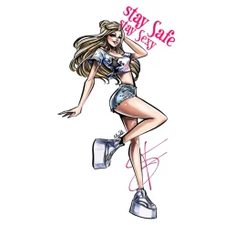 Danilo Forestieri - Pin Up 01 T-Shirt + Cover Mask - Blonde - Haute Couture Made in Italy - Luxury Exclusive Collection - Avvenice