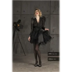 Danilo Forestieri - Tulle Skirt with Belt and Flounces - Haute Couture Made in Italy - Luxury Exclusive Collection - Avvenice