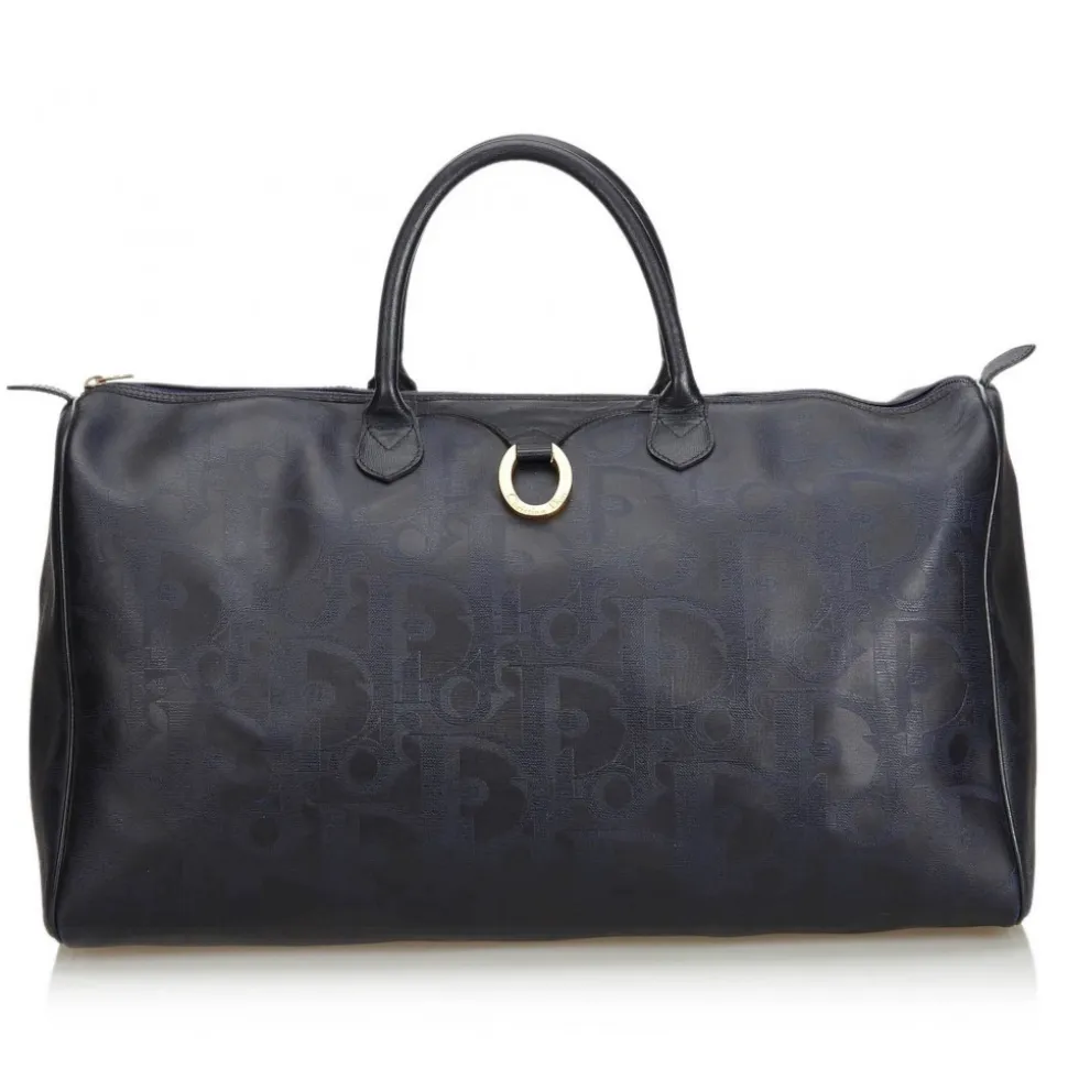 Dior Vintage - Big Oblique Duffle Bag - Black - Leather Handbag - Luxury High Quality - Avvenice