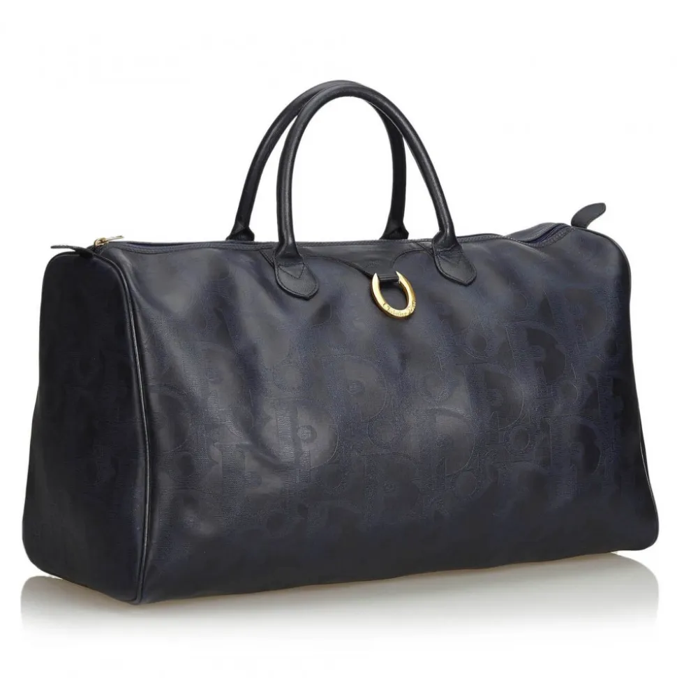 Dior Vintage - Big Oblique Duffle Bag - Black - Leather Handbag - Luxury High Quality - Avvenice