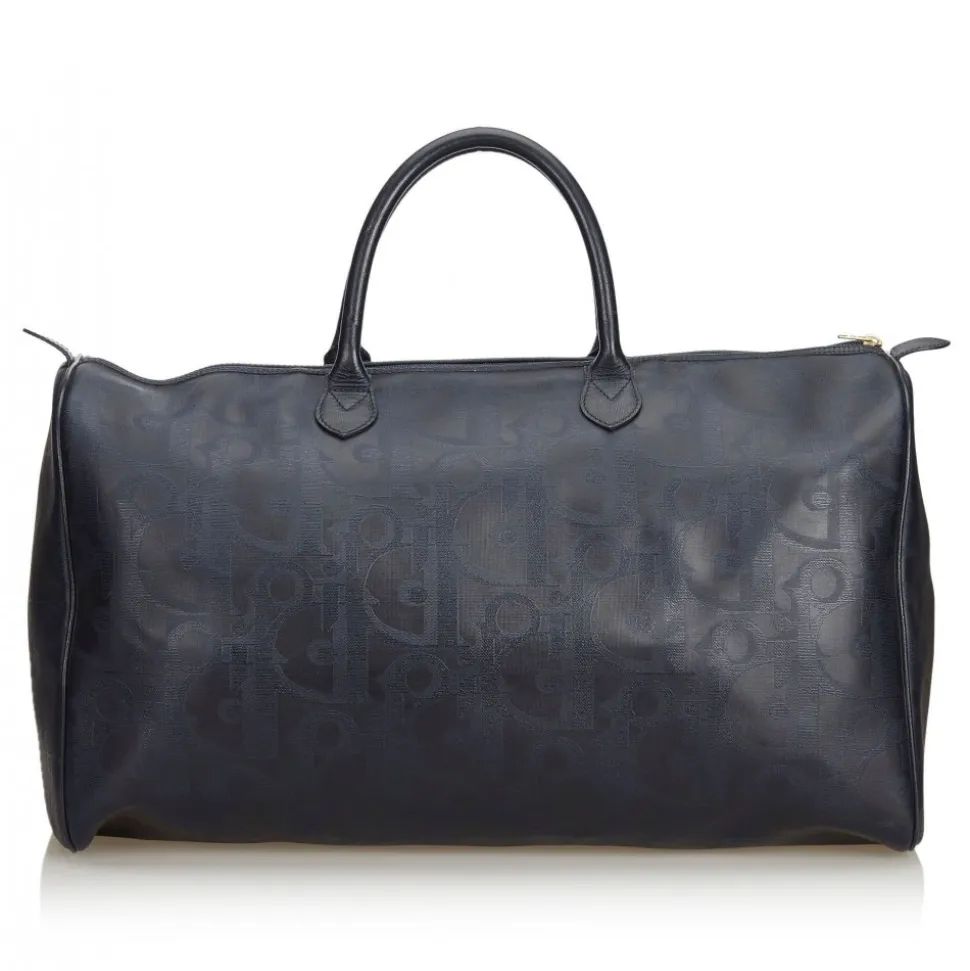 Dior Vintage - Big Oblique Duffle Bag - Black - Leather Handbag - Luxury High Quality - Avvenice