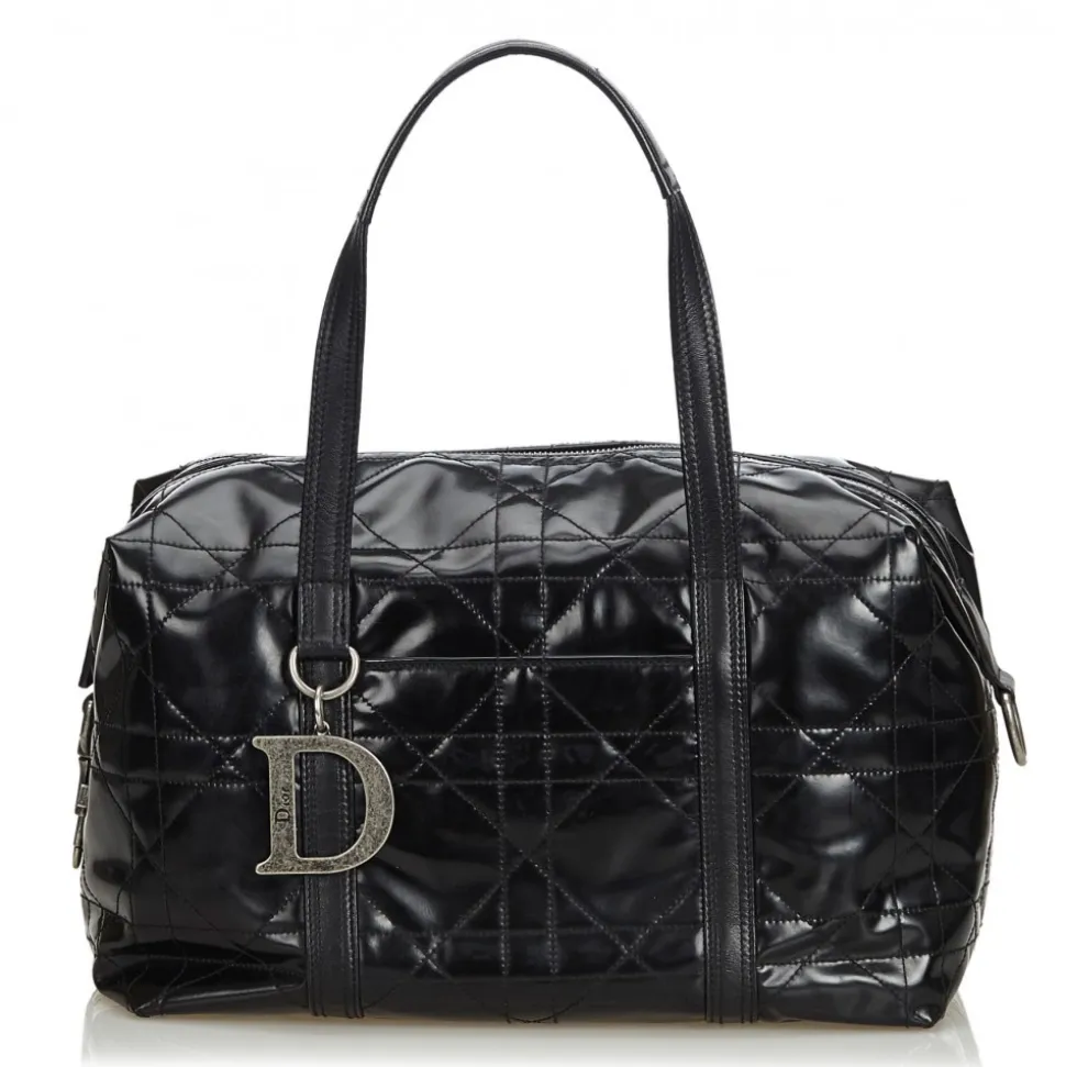 Dior Vintage - Cannage Handbag Bag - Black - Leather Handbag - Luxury High Quality - Avvenice