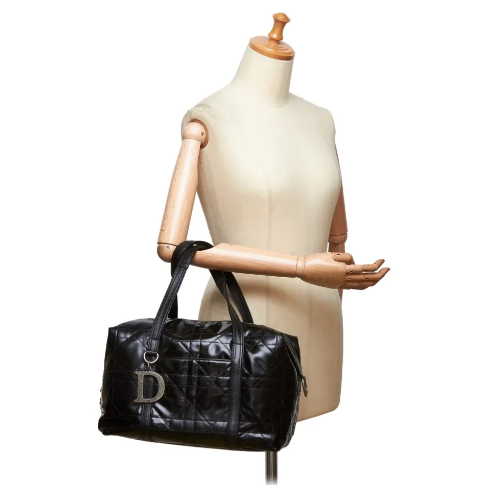 Dior Vintage - Cannage Handbag Bag - Black - Leather Handbag - Luxury High Quality - Avvenice