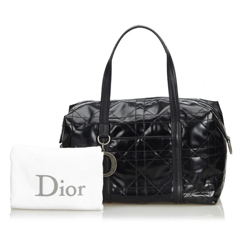 Dior Vintage - Cannage Handbag Bag - Black - Leather Handbag - Luxury High Quality - Avvenice