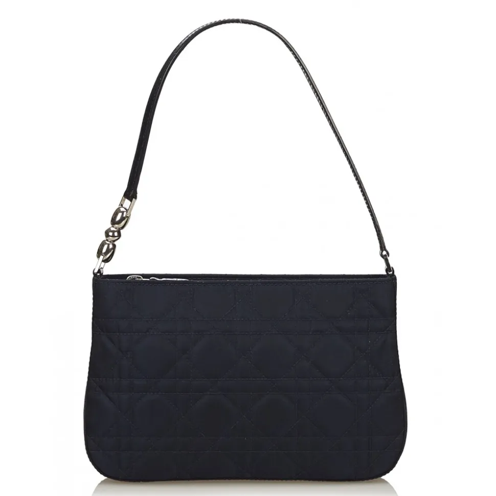 Dior Vintage - Cannage Nylon Baguette Bag - Blue - Leather and Canvas Handbag - Luxury High Quality - Avvenice