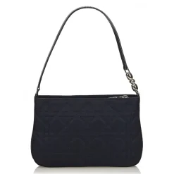 Dior Vintage - Cannage Nylon Baguette Bag - Blue - Leather and Canvas Handbag - Luxury High Quality - Avvenice