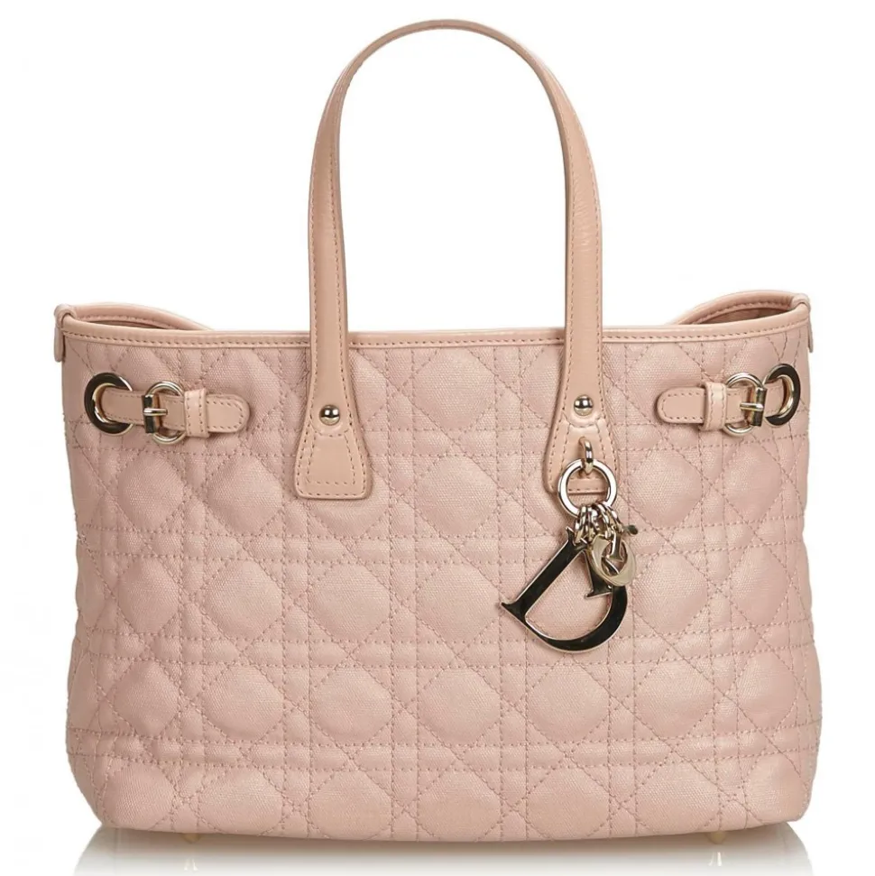 Dior Vintage - Cannage Panarea Tote Bag - Pink - Leather Handbag - Luxury High Quality - Avvenice