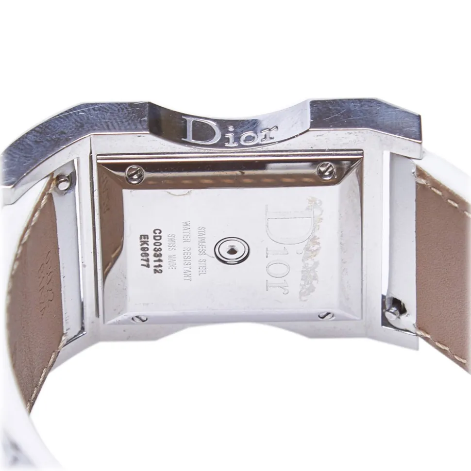 Dior Vintage - Chris 47 Watch - White Ivory - Metal and Leather DIor Watch - Luxury High Quality - Avvenice