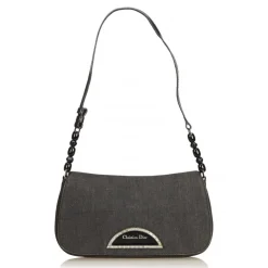 Dior Vintage - Denim Malice Baguette Bag - Grey - Leather and Canvas Handbag - Luxury High Quality - Avvenice