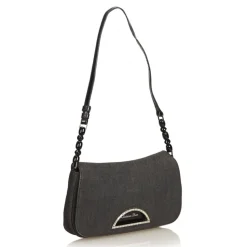 Dior Vintage - Denim Malice Baguette Bag - Grey - Leather and Canvas Handbag - Luxury High Quality - Avvenice