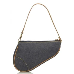 Dior Vintage - Denim Mini Saddle Bag - Blue - Leather and Canvas Handbag - Luxury High Quality - Avvenice