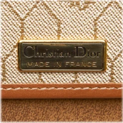 Dior Vintage - Honeycomb Coated Canvas Chain Crossbody Bag - Brown Beige - Leather Handbag - Luxury High Quality - Avvenice