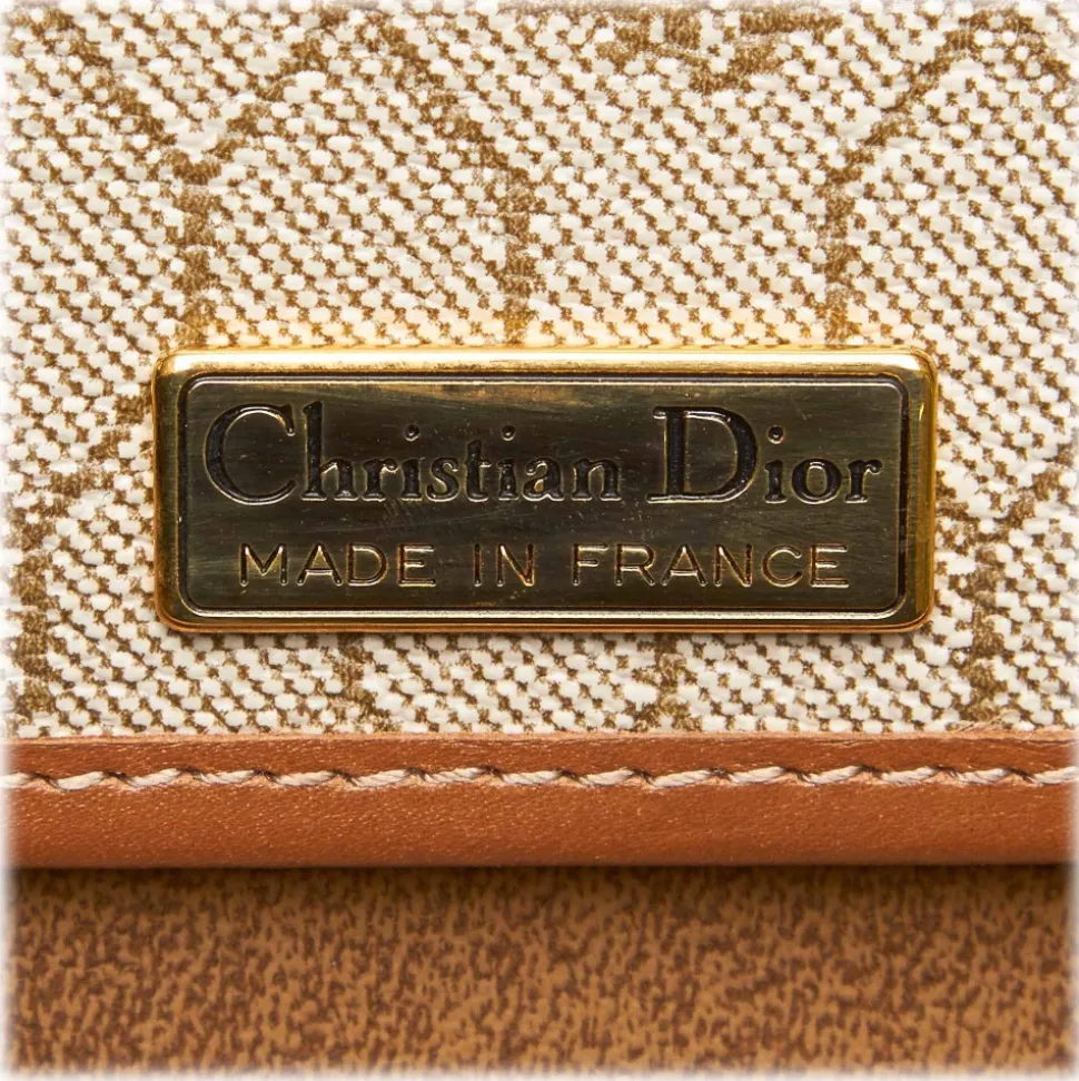 Dior Vintage - Honeycomb Coated Canvas Chain Crossbody Bag - Brown Beige - Leather Handbag - Luxury High Quality - Avvenice