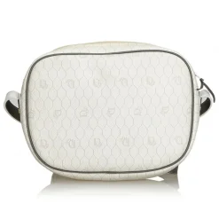 Dior Vintage - Honeycomb Coated Canvas Crossbody Bag - White Ivory Grey - Leather and Canvas Handbag - Luxury High Quality - Avvenice