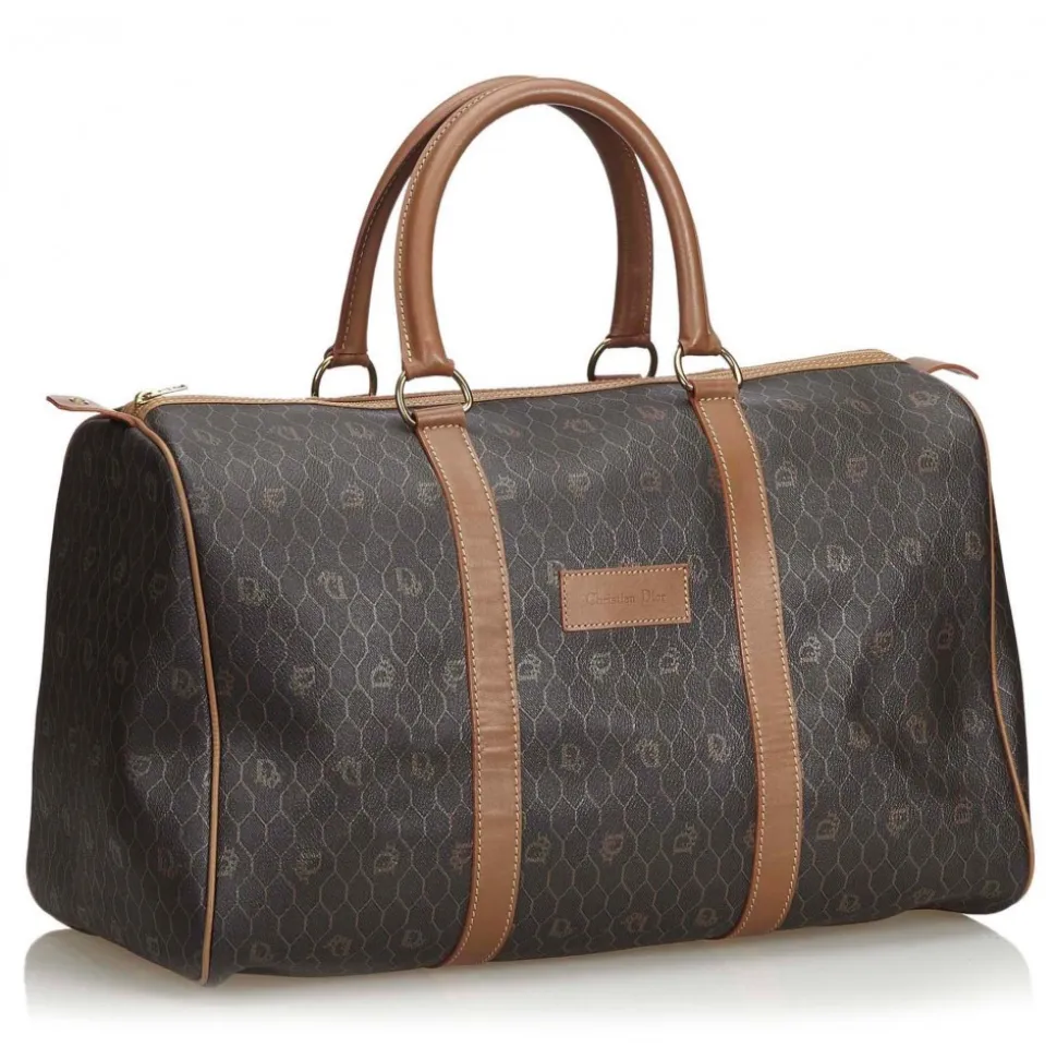 Dior Vintage - Honeycomb Leather Travel Bag - Black Brown - Leather Handbag - Luxury High Quality - Avvenice