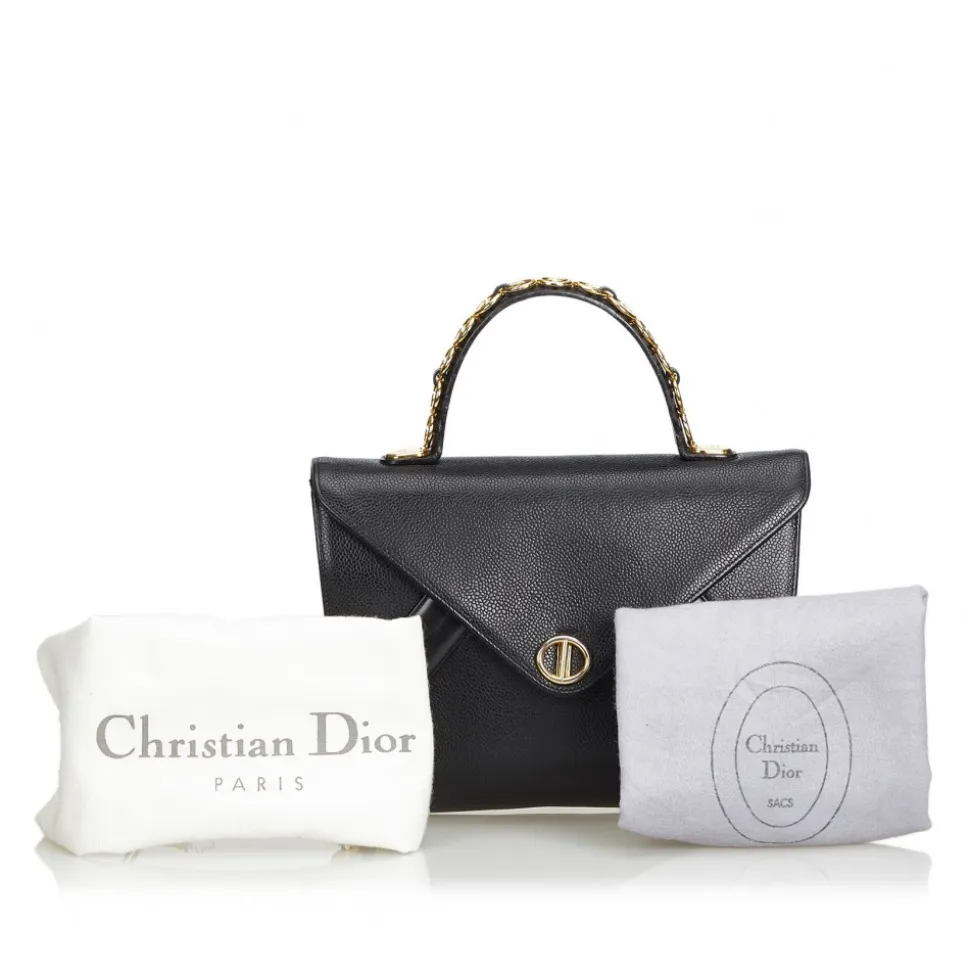 Dior Vintage - Leather Handbag Bag - Black - Leather Handbag - Luxury High Quality - Avvenice