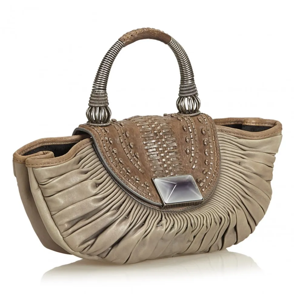 Dior Vintage - Leather Handbag Bag - Grey - Leather Handbag - Luxury High Quality - Avvenice