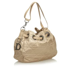 Dior Vintage - Nylon Cannage Bucket Bag - Brown Beige - Leather and Canvas Handbag - Luxury High Quality - Avvenice