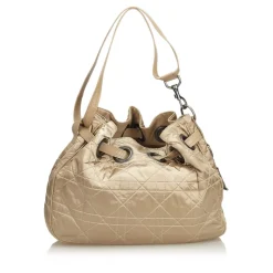 Dior Vintage - Nylon Cannage Bucket Bag - Brown Beige - Leather and Canvas Handbag - Luxury High Quality - Avvenice