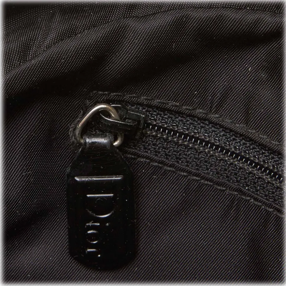 Dior Vintage - Nylon Handbag Bag - Black - Leather and Canvas Handbag - Luxury High Quality - Avvenice