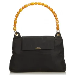 Dior Vintage - Nylon Malice Pearl Shoulder Bag - Black - Leather and Canvas Handbag - Luxury High Quality - Avvenice