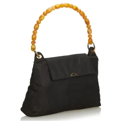 Dior Vintage - Nylon Malice Pearl Shoulder Bag - Black - Leather and Canvas Handbag - Luxury High Quality - Avvenice