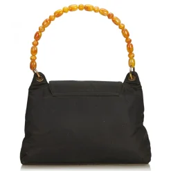 Dior Vintage - Nylon Malice Pearl Shoulder Bag - Black - Leather and Canvas Handbag - Luxury High Quality - Avvenice