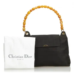 Dior Vintage - Nylon Malice Pearl Shoulder Bag - Black - Leather and Canvas Handbag - Luxury High Quality - Avvenice