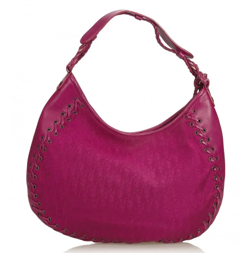 Dior Vintage - Oblique Canvas Shoulder Bag - Pink - Leather Handbag - Luxury High Quality - Avvenice