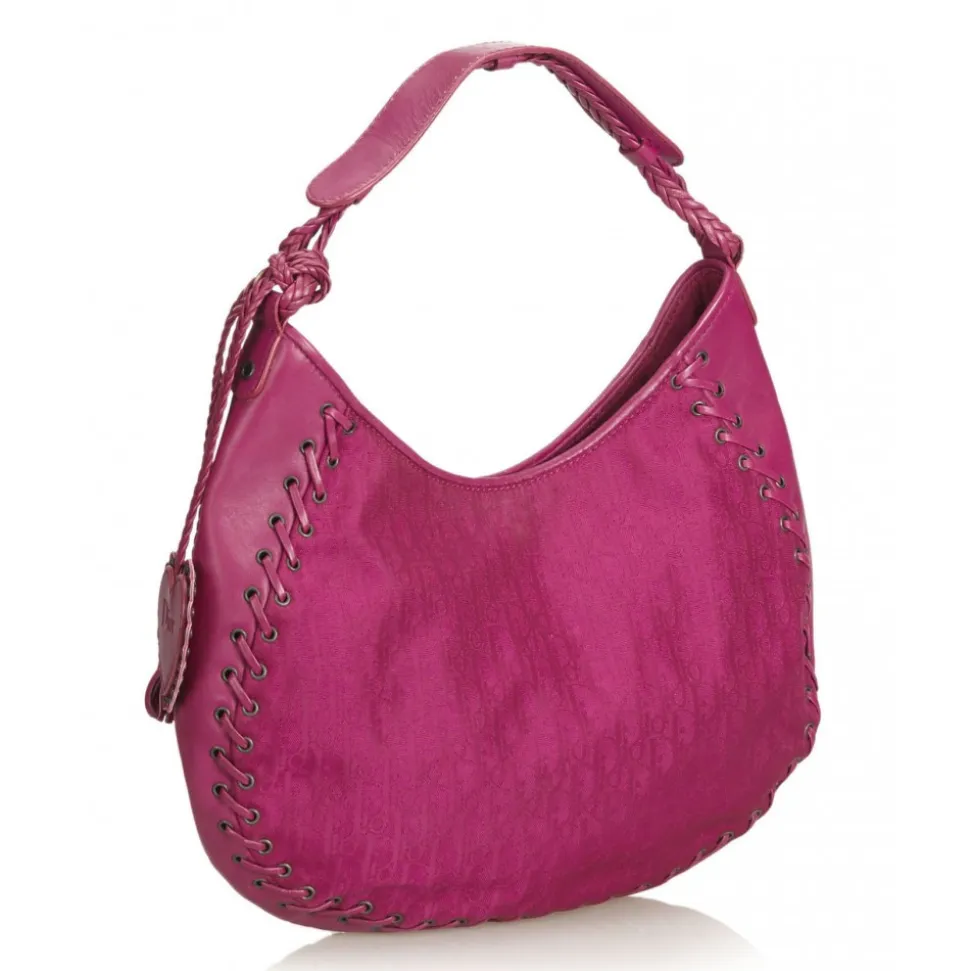 Dior Vintage - Oblique Canvas Shoulder Bag - Pink - Leather Handbag - Luxury High Quality - Avvenice