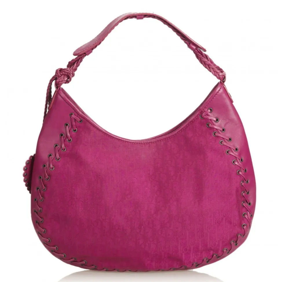 Dior Vintage - Oblique Canvas Shoulder Bag - Pink - Leather Handbag - Luxury High Quality - Avvenice