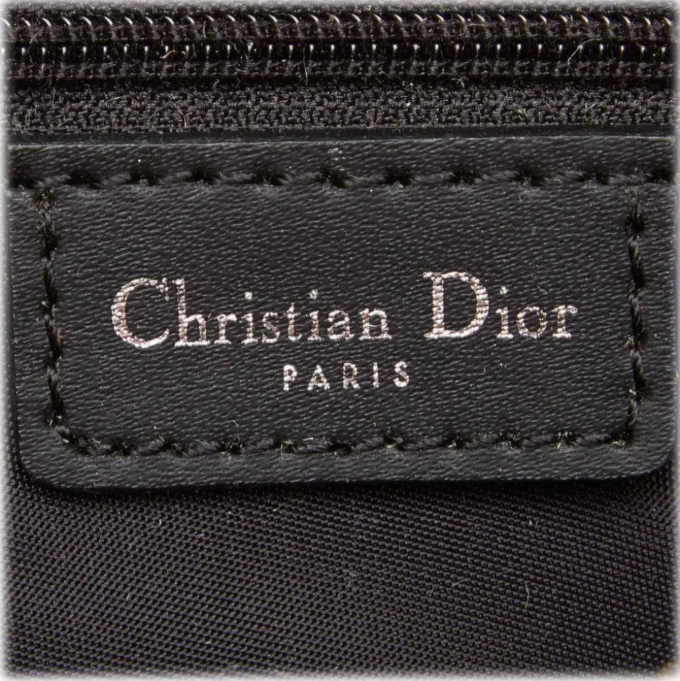 Dior Vintage - Oblique Canvas Boston Bag - Black Grey - Leather and Canvas Handbag - Luxury High Quality - Avvenice