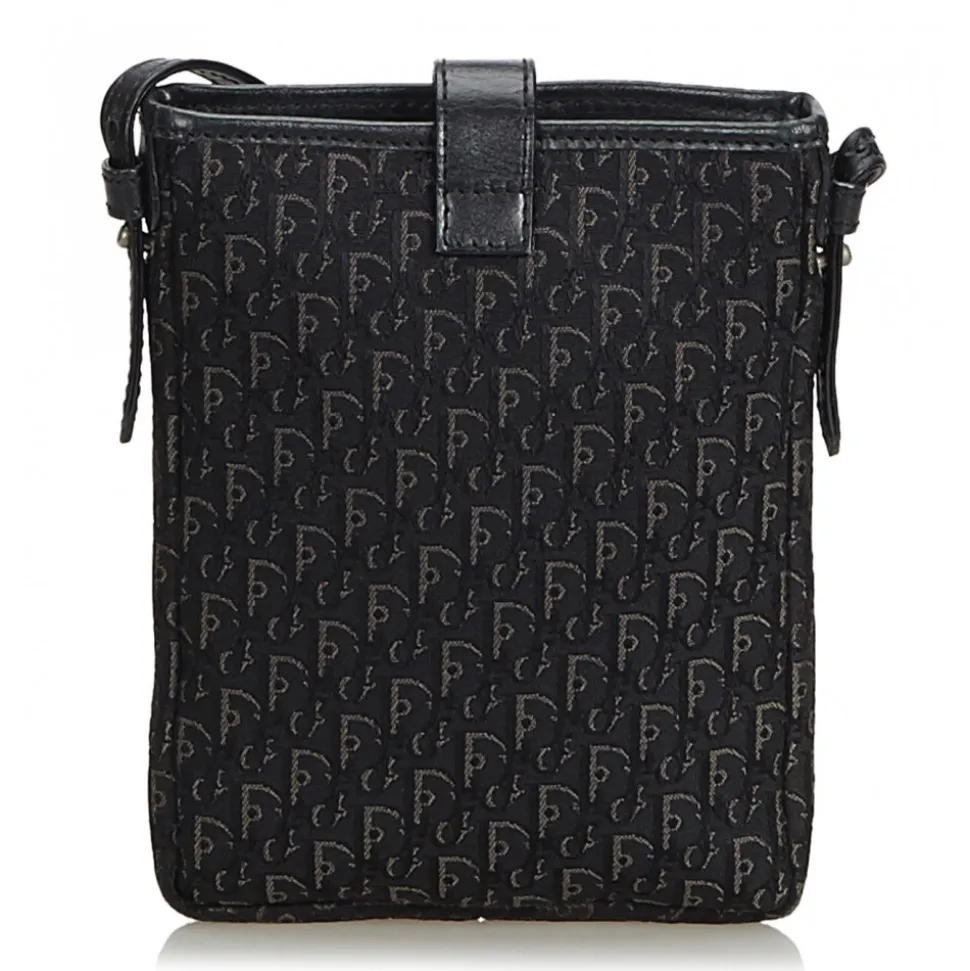 Dior Vintage - Oblique Canvas Handbag Bag - Black - Leather and Canvas Handbag - Luxury High Quality - Avvenice