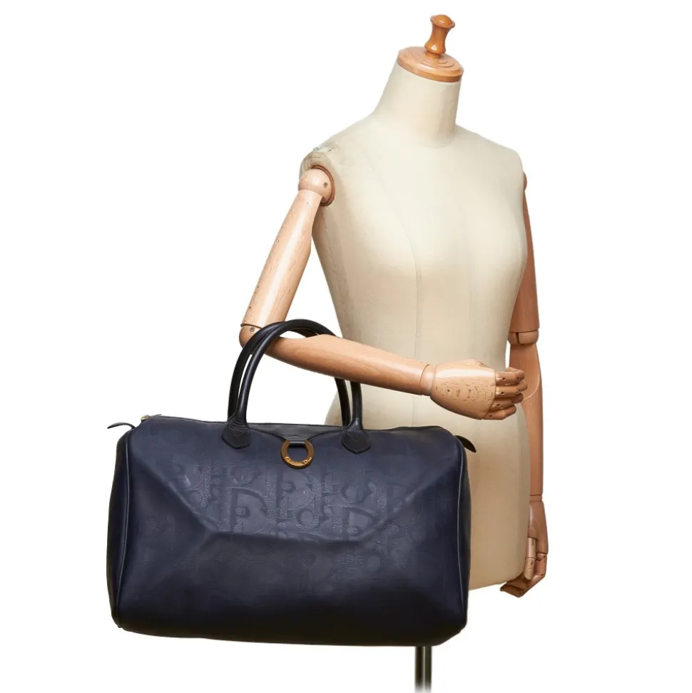 Dior Vintage - Oblique Duffle Bag - Black - Leather Handbag - Luxury High Quality - Avvenice