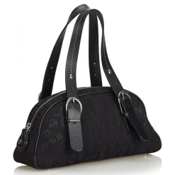 Dior Vintage - Oblique Floral Jacquard Handbag Bag - Black - Leather and Canvas Handbag - Luxury High Quality - Avvenice