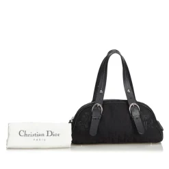 Dior Vintage - Oblique Floral Jacquard Handbag Bag - Black - Leather and Canvas Handbag - Luxury High Quality - Avvenice
