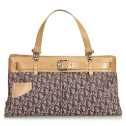 Dior Vintage - Oblique Jacquard Handbag Bag - Brown - Leather Handbag - Luxury High Quality - Avvenice