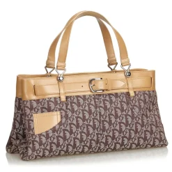 Dior Vintage - Oblique Jacquard Handbag Bag - Brown - Leather Handbag - Luxury High Quality - Avvenice