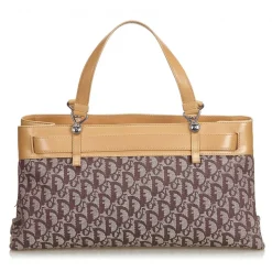 Dior Vintage - Oblique Jacquard Handbag Bag - Brown - Leather Handbag - Luxury High Quality - Avvenice