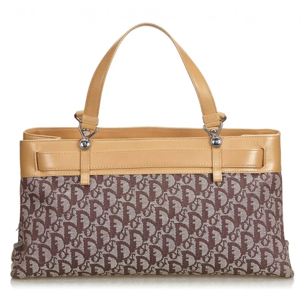 Dior Vintage - Oblique Jacquard Handbag Bag - Brown - Leather Handbag - Luxury High Quality - Avvenice