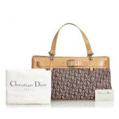 Dior Vintage - Oblique Jacquard Handbag Bag - Brown - Leather Handbag - Luxury High Quality - Avvenice