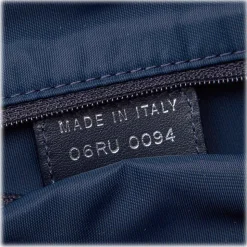 Dior Vintage - Oblique Jacquard Tote Bag - Blue Navy - Leather and Canvas Handbag - Luxury High Quality - Avvenice