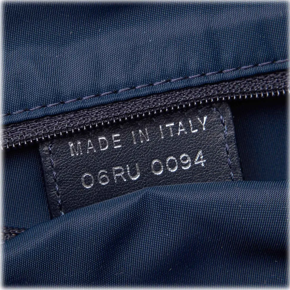Dior Vintage - Oblique Jacquard Tote Bag - Blue Navy - Leather and Canvas Handbag - Luxury High Quality - Avvenice