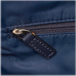 Dior Vintage - Oblique Jacquard Tote Bag - Blue Navy - Leather and Canvas Handbag - Luxury High Quality - Avvenice