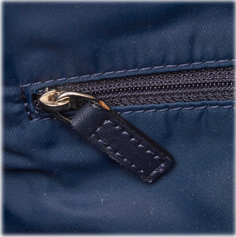 Dior Vintage - Oblique Jacquard Tote Bag - Blue Navy - Leather and Canvas Handbag - Luxury High Quality - Avvenice