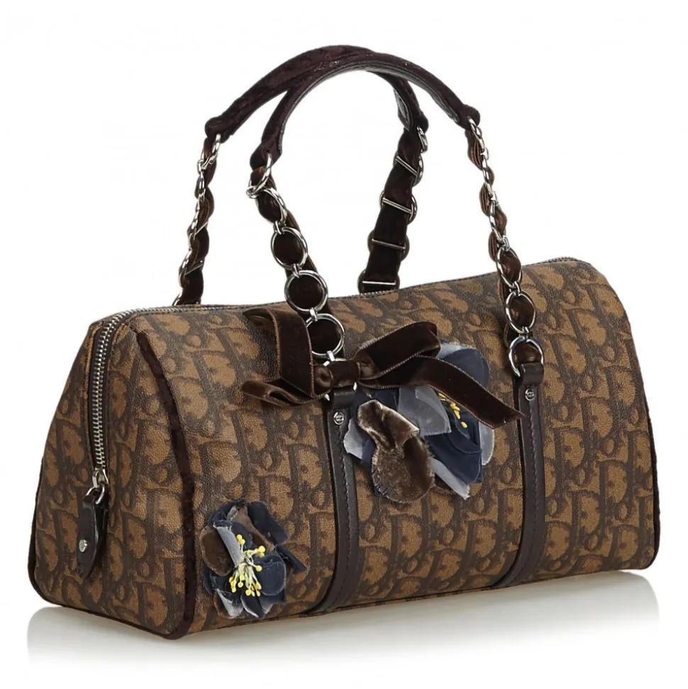Dior Vintage - Oblique Romantique Handbag Bag - Brown - Leather Handbag - Luxury High Quality - Avvenice
