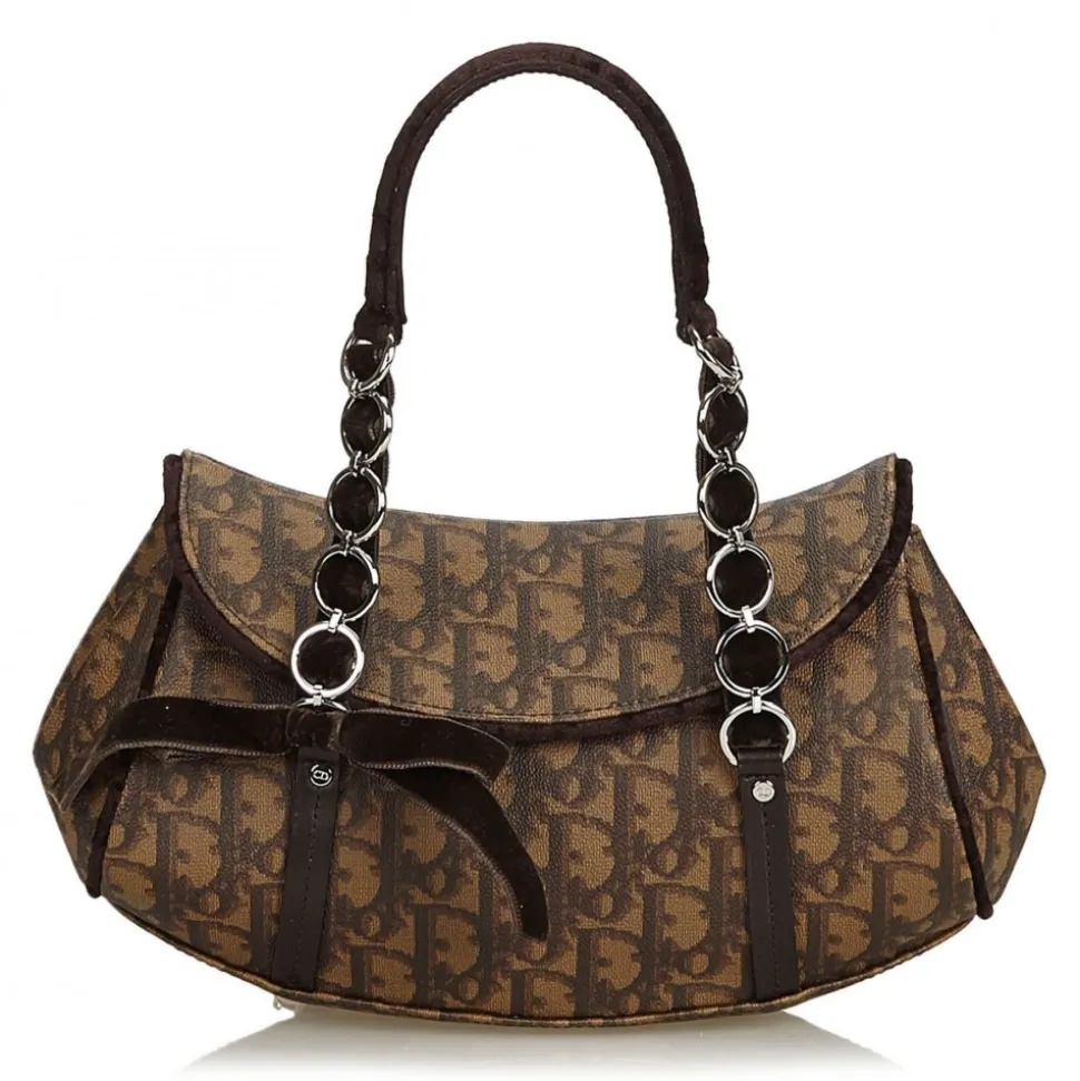 Dior Vintage - Oblique Romantique Handbag Bag - Brown - Leather Handbag - Luxury High Quality - Avvenice